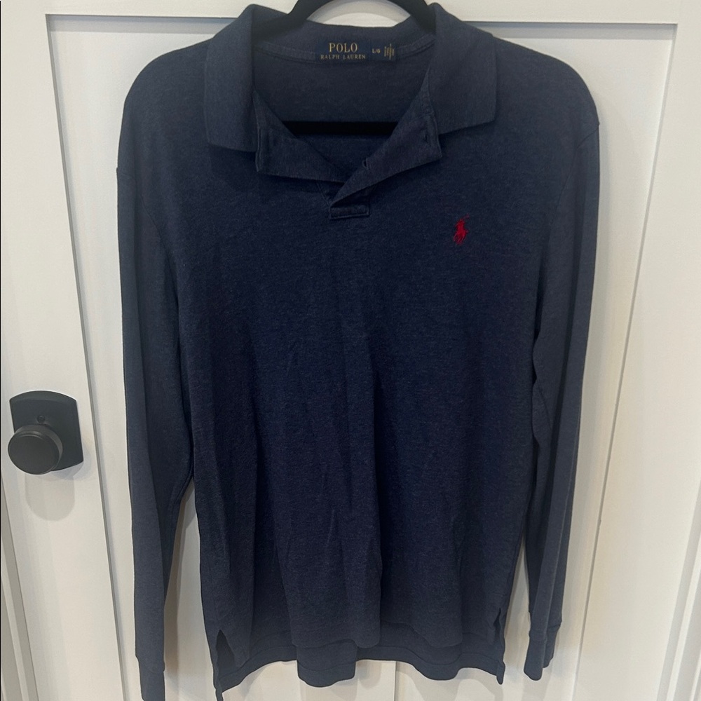 Polo by Ralph Lauren Navy Long-Sleeve Polo (Large)
